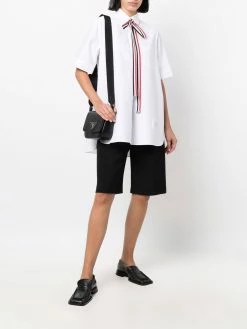 Thom Browne RWB pussybow-collar blouse