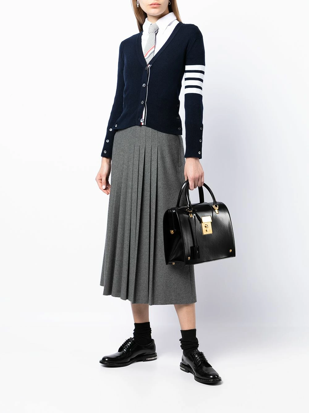 Thom Browne Stripe detail cashmere cardigan cardigans of women 2 Thom Browne stripe-detail cashmere cardigan