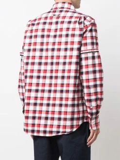 Thom Browne check-print long-sleeve shirt