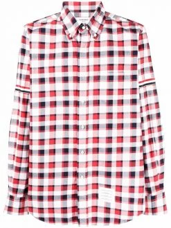 Thom Browne check-print long-sleeve shirt