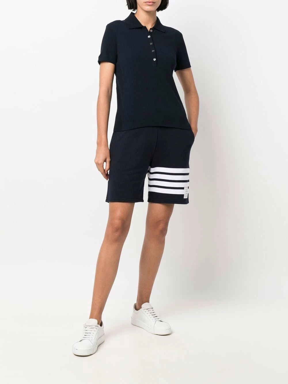 Thom Browne Fine ribbed polo shirt polo tops of women 2 Thom Browne fine-ribbed polo shirt