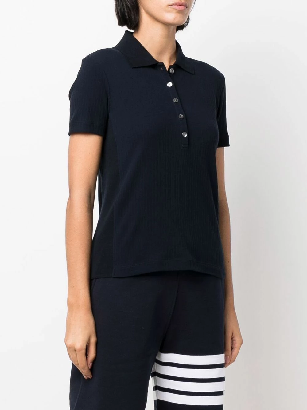 Thom Browne Fine ribbed polo shirt polo tops of women 3 Thom Browne fine-ribbed polo shirt