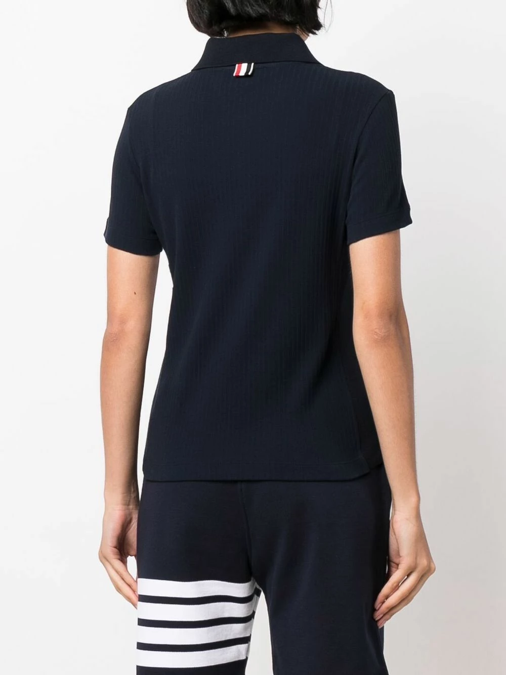 Thom Browne Fine ribbed polo shirt polo tops of women 4 Thom Browne fine-ribbed polo shirt