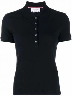 Thom Browne fine-ribbed polo shirt