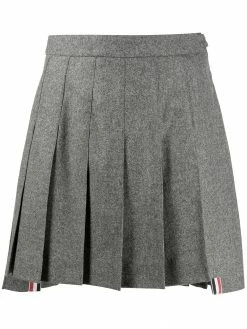 Thom Browne box-pleat mélange miniskirt