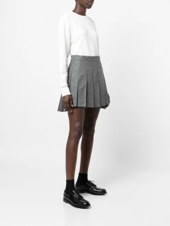 Thom Browne box-pleat mélange miniskirt