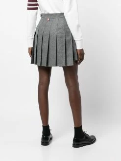 Thom Browne box-pleat mélange miniskirt