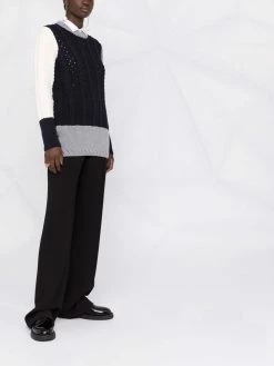 Thom Browne 4-bar stripe colour block knitted jumper