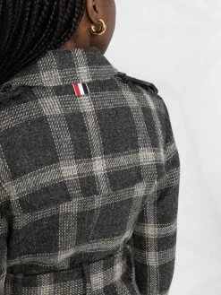 Thom Browne Check pattern doubled breasted belted coat double breasted & peacoats of women 10 Thom Browne check pattern doubled breasted belted coat