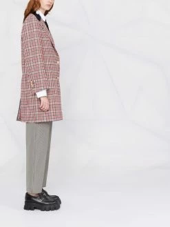 Thom Browne check button-front coat