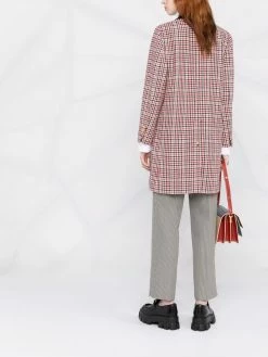 Thom Browne check button-front coat