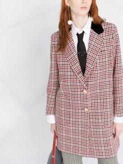 Thom Browne check button-front coat