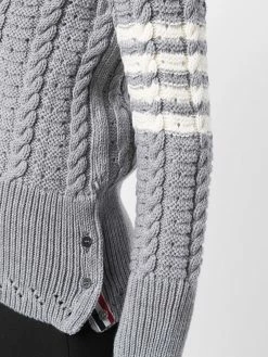 Thom Browne cable-knit four-stripe cardigan