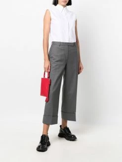 Thom Browne sleeveless pointed collar shirt