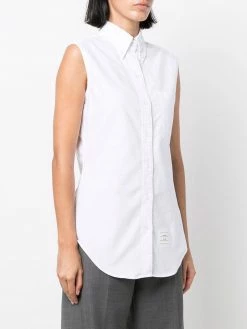 Thom Browne sleeveless pointed collar shirt