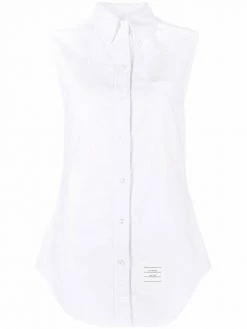 Thom Browne sleeveless pointed collar shirt