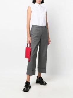 Thom Browne cuffed-hem cropped trousers
