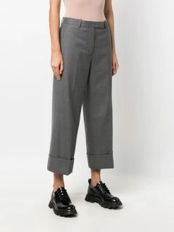 Thom Browne cuffed-hem cropped trousers
