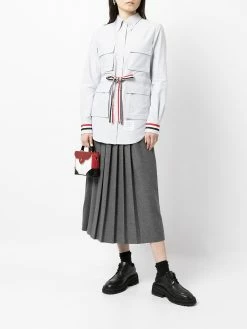 Thom Browne RWB-stripe flap-pocket shirt