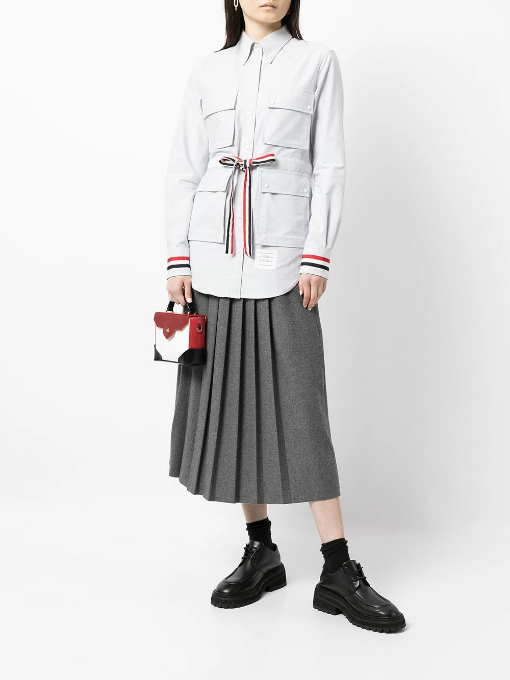 Thom Browne RWB stripe flap pocket shirt shirts of women 2 Thom Browne RWB-stripe flap-pocket shirt