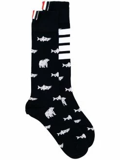 Thom Browne animal knit mid-calf socks