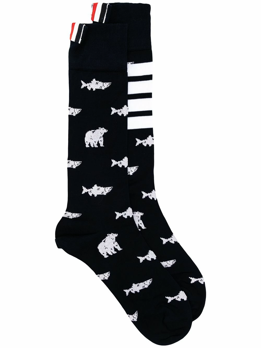 Thom Browne Animal knit mid calf socks of women 1 Thom Browne animal knit mid-calf socks