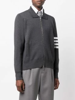 Thom Browne 4-Bar stripe zip-up jumper