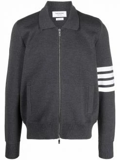 Thom Browne 4-Bar stripe zip-up jumper