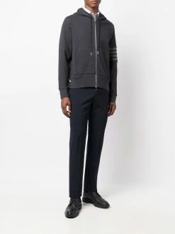 Thom Browne 4-bar zip up hoodie