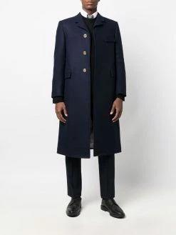 Thom Browne 4-Bar stripe single-breasted coat