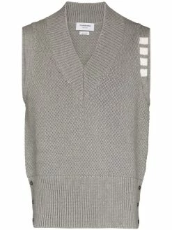 Thom Browne 4-Bar V-neck vest